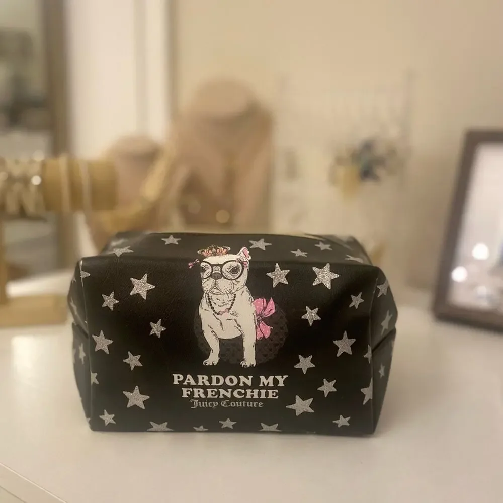 Pardon my Frenchie Juicy Couture pencil pouch or make up bag